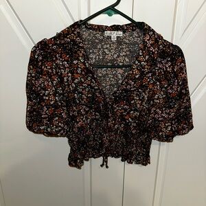 Ruli Ruli Floral Puff Sleeve Blouse